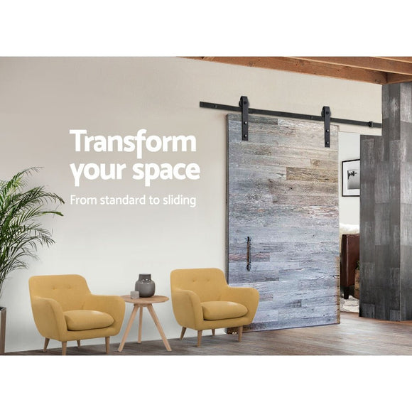 Cefito Sliding Barn Door Hardware Track Set 1.83m - RnR Galore