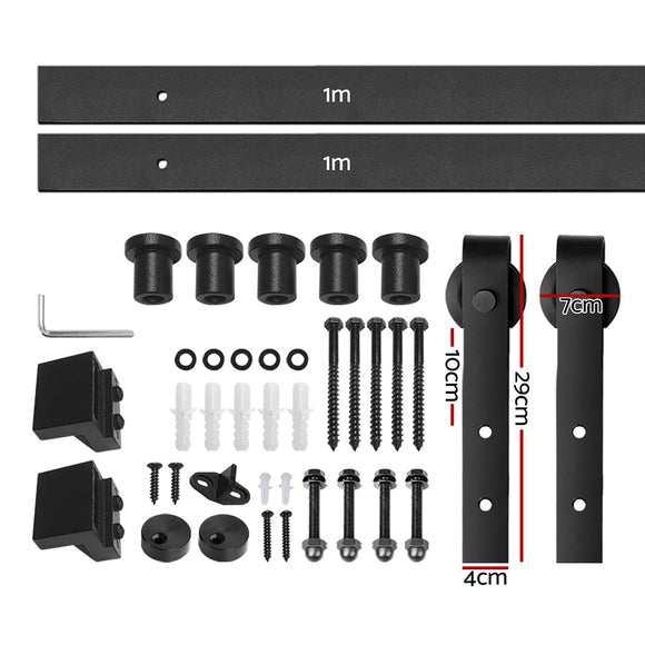 Cefito Sliding Barn Door Hardware Track Set 2m - RnR Galore