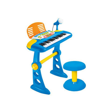 Children's Electronic Keyboard with Stand (Blue) Musical Instrument Toy - RnR Galore