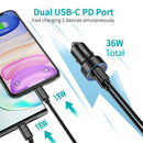 CHOETECH C0054 2 - Port 40W USB - C Car Charger Adapter - RnR Galore