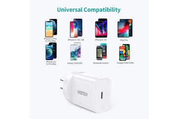 CHOETECH MIX00109 USB - C PD 20W AC Charger Adapter 2 - Pack White - RnR Galore