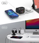 CHOETECH T588 - F - WH 3 - in - 1 Foldable Fast Wireless Charger for Phone/Watch/Earphone - RnR Galore