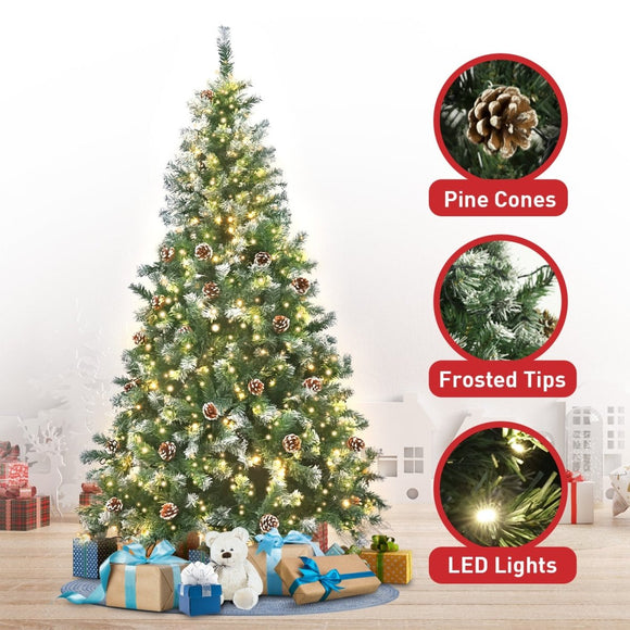 Christabelle 1.2m Pre Lit LED Christmas Tree Decor with Pine Cones Xmas Decorations - RnR Galore