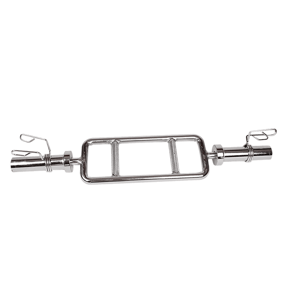 Chrome Olympic Tricep Bar Barbell Heavy Duty with Spring Collars - RnR Galore