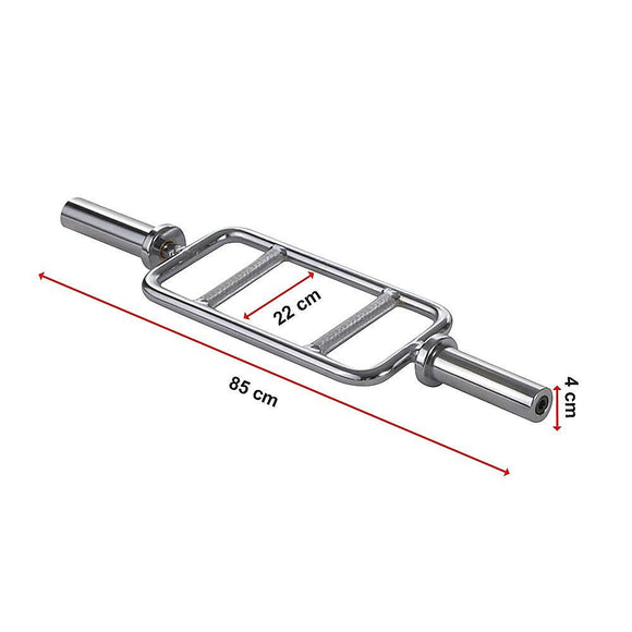 Chrome Olympic Tricep Bar Barbell Heavy Duty with Spring Collars - RnR Galore