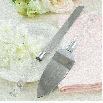 Cutting Cake Knife and Silver Blade Cake Server Set Wedding Anniversary Engagement Birthday Party Gift Boxed - RnR Galore