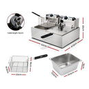 Devanti 20L Electric Commercial Deep Fryer Double Baskets 4400W - RnR Galore
