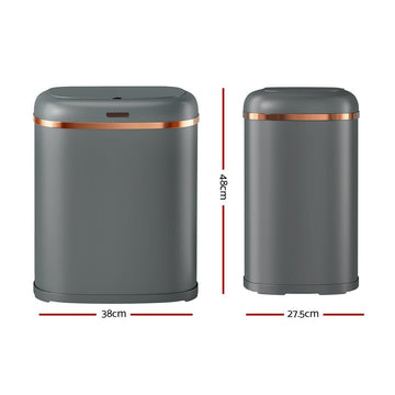 Devanti 38L Motion Sensor Bin Rubbish Automatic Grey - RnR Galore