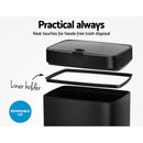 Devanti 45L Motion Sensor Bin Rubbish Automatic Black - RnR Galore
