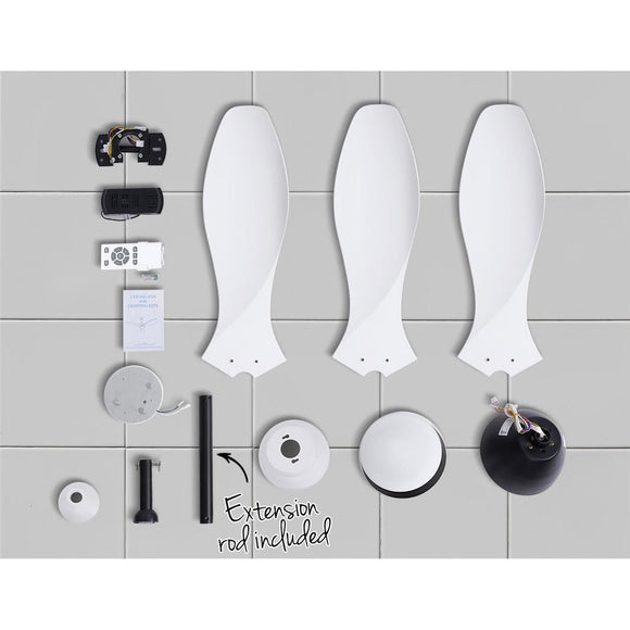 Devanti 48'' Ceiling Fan DC Motor w/Light w/Remote - White - RnR Galore