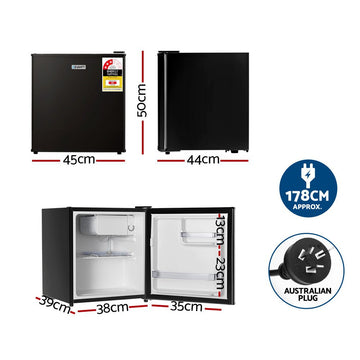Devanti 48L Bar Fridge Black - RnR Galore