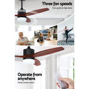 Devanti 52'' Ceiling Fan AC Motor 3 Blades w/Light - Dark Wood - RnR Galore