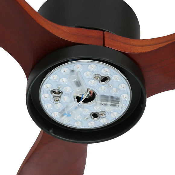 Devanti 52'' Ceiling Fan AC Motor 3 Blades w/Light - Dark Wood - RnR Galore