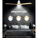 Devanti 52'' Ceiling Fan AC Motor LED Light Remote - Light Wood - RnR Galore