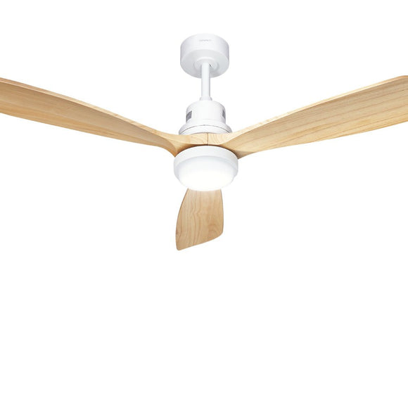 Devanti 52'' Ceiling Fan AC Motor LED Light Remote - Light Wood - RnR Galore