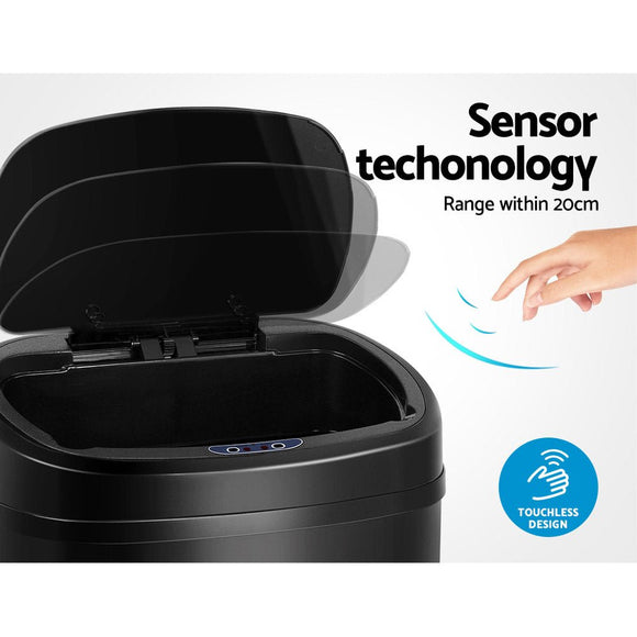 Devanti 68L Motion Sensor Bin Rubbish Automatic Black - RnR Galore