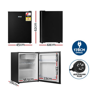 Devanti 70L Bar Fridge Black - RnR Galore