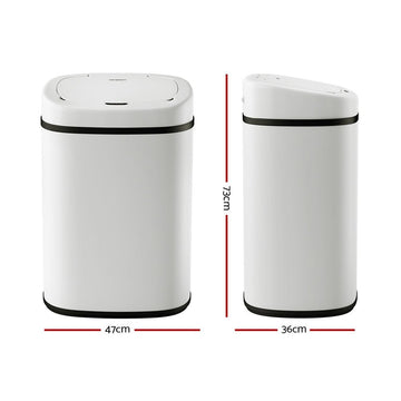 Devanti 82L Motion Sensor Bin Rubbish Automatic White - RnR Galore