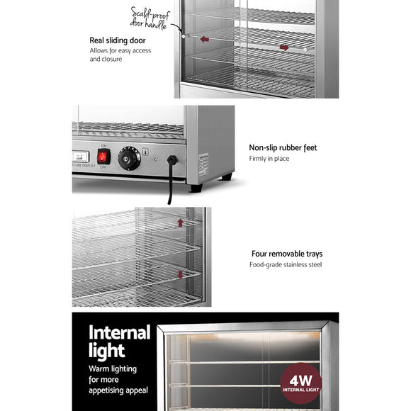 Devanti Commercial Food Warmer Hot Display Showcase Cabinet 64cm - RnR Galore