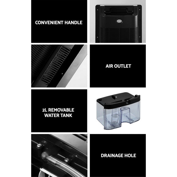 Devanti Dehumidifier 2L Air Purifier Black - RnR Galore