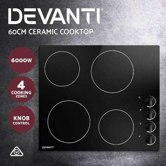 Devanti Electric Ceramic Cooktop 60cm - RnR Galore
