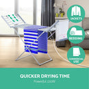 Devanti Electric Heated Towel Rail Rack 18 Bars Freestanding Clothes Dry Warmer - RnR Galore