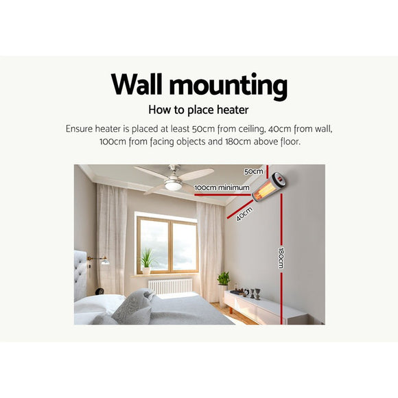 Devanti Electric Strip Heater Radiant Heaters 2000W - RnR Galore
