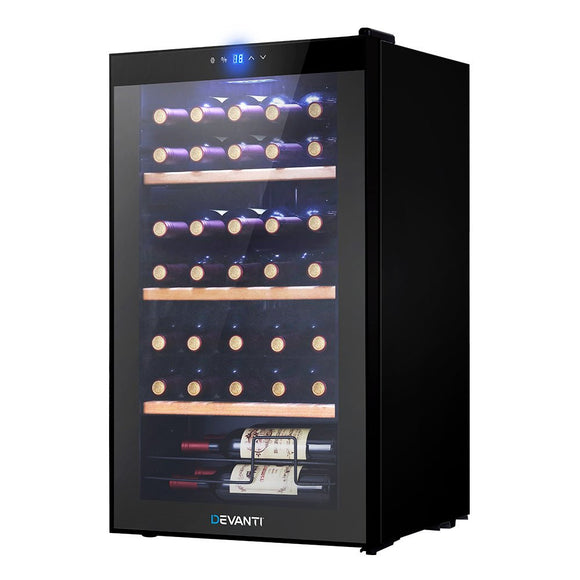 Devanti Wine Fridge Cooler 34 Bottles - RnR Galore