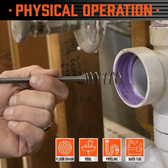 Drain Auger Drain Cleaner Unblocker Auger Sewage Pipe Cleaning Plumbing Tool - RnR Galore