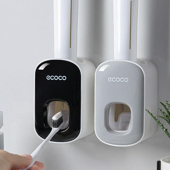 Ecoco Wall mount auto ands Free Toothpaste Dispenser Automatic Toothpaste Squeezer Bathroom Toothpaste Holder Black - RnR Galore