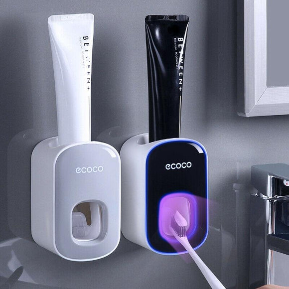 Ecoco Wall mount auto ands Free Toothpaste Dispenser Automatic Toothpaste Squeezer Bathroom Toothpaste Holder Black - RnR Galore
