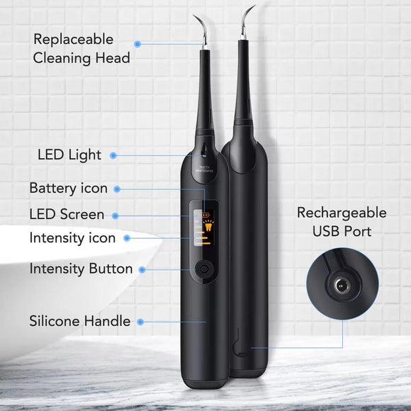 Electric Ultrasonic Dental Tartar Plaque Calculus Tooth Remover Set Kits Cleaner with LED Screen - RnR Galore