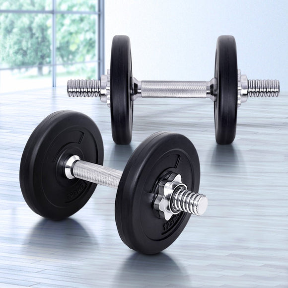 Everfit 10kg Dumbbell Set Weight Plates Dumbbells Lifting Bench - RnR Galore