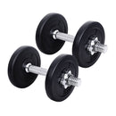 Everfit 10kg Dumbbell Set Weight Plates Dumbbells Lifting Bench - RnR Galore