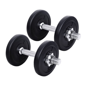 Everfit 10kg Dumbbell Set Weight Plates Dumbbells Lifting Bench - RnR Galore