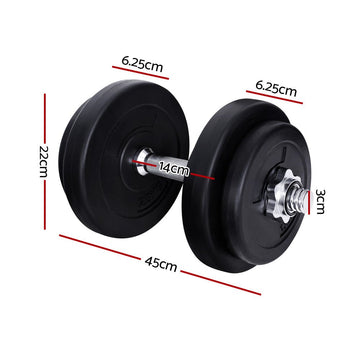 Everfit 20kg Dumbbell Set Weight Plates Dumbbells Lifting Bench - RnR Galore