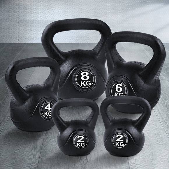 Everfit 22kg Kettlebell Set Weight Lifting Kettlebells Bench Dumbbells Gym Home - RnR Galore