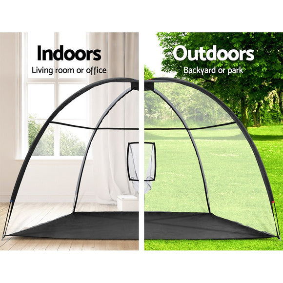 Everfit 3.5m Golf Practice Net Portable Training Aid Driving Target Tent Black - RnR Galore