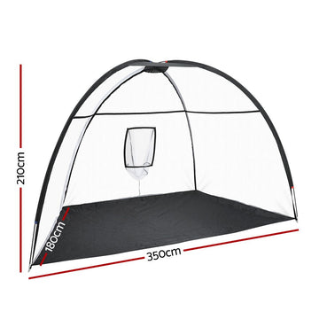 Everfit 3.5m Golf Practice Net Portable Training Aid Driving Target Tent Black - RnR Galore