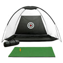 Everfit 3M Golf Practice Net And Training Mat Set Driving Target Black - RnR Galore
