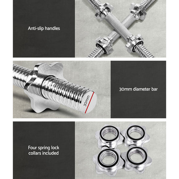 Everfit 45cm Dumbbell Bar Gym Home Exercise 150kg Capacity - RnR Galore
