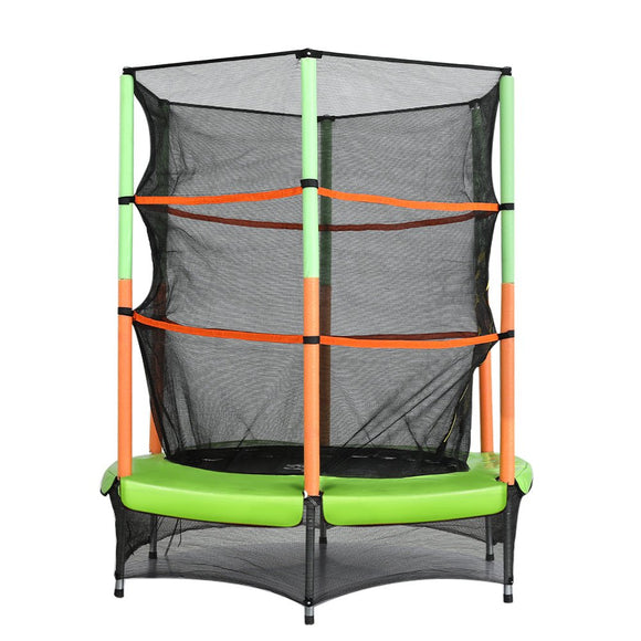 Everfit 4.5FT Trampoline for Kids Trampoline w/ Enclosure Safety Net Rebounder Gift Green - RnR Galore