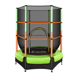 Everfit 4.5FT Trampoline for Kids Trampoline w/ Enclosure Safety Net Rebounder Gift Green - RnR Galore