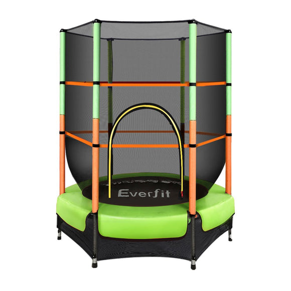 Everfit 4.5FT Trampoline for Kids Trampoline w/ Enclosure Safety Net Rebounder Gift Green - RnR Galore