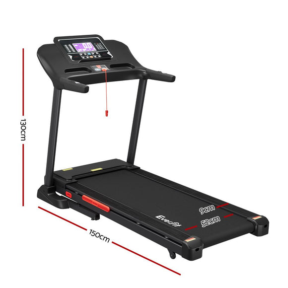 Everfit Treadmill Electric Auto Incline Home Gym Fitness Exercise Machine 520mm - RnR Galore