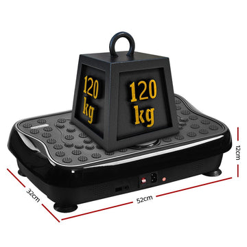 Everfit Vibration Machine Platform Vibrator With Resistance Rope Home Gym Black - RnR Galore