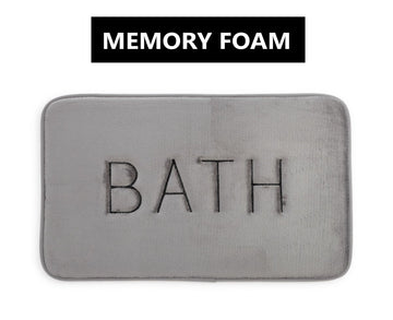Extra Thick Memory Foam & Super Comfort Bath Rug Mat for Bathroom (60 x 40 cm, Grey) - RnR Galore