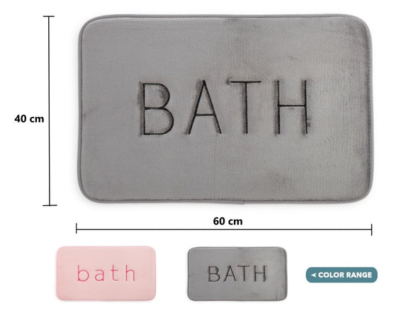 Extra Thick Memory Foam & Super Comfort Bath Rug Mat for Bathroom (60 x 40 cm, Grey) - RnR Galore