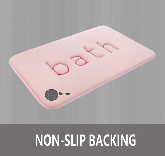 Extra Thick Memory Foam & Super Comfort Bath Rug Mat for Bathroom (60 x 40 cm, Pink) - RnR Galore