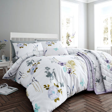 Flora Lilac Quilt Cover Set King - RnR Galore